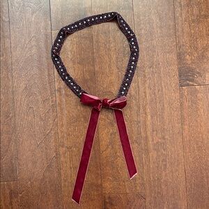J. Crew Beaded Velvet Belt with Rhinestones, One Size
